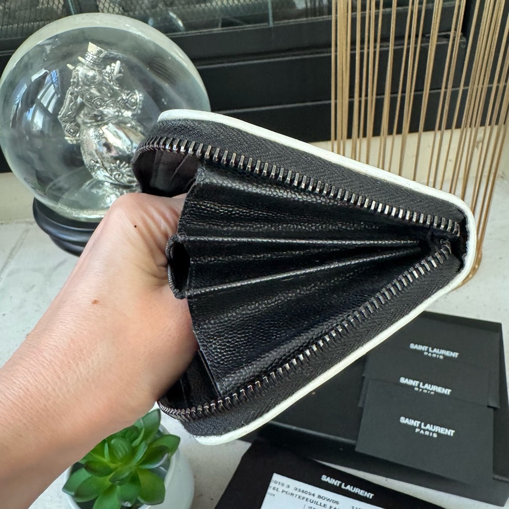 SOLD - 💎AUTH YSL Saint Laurent Monogram Zip Around Wallet Black - Picture 8 of 14